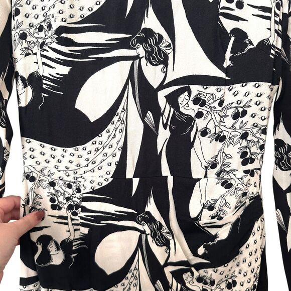 REFORMATION Celeste Mediterranean Print Midi‎ Dress Sz 0 - Picture 5 of 6